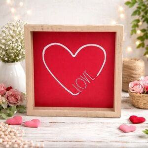 NEW Rae Dunn LOVE Wood Sign - 8x8 Valentine Farmhouse Decor